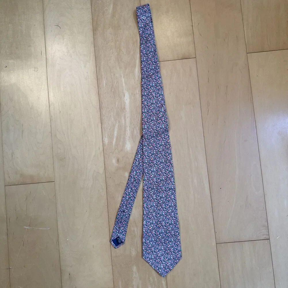 VINTAGE LIBERTY OF LONDON PINK FLORAL 100% COTTON TIE MADE IN USA